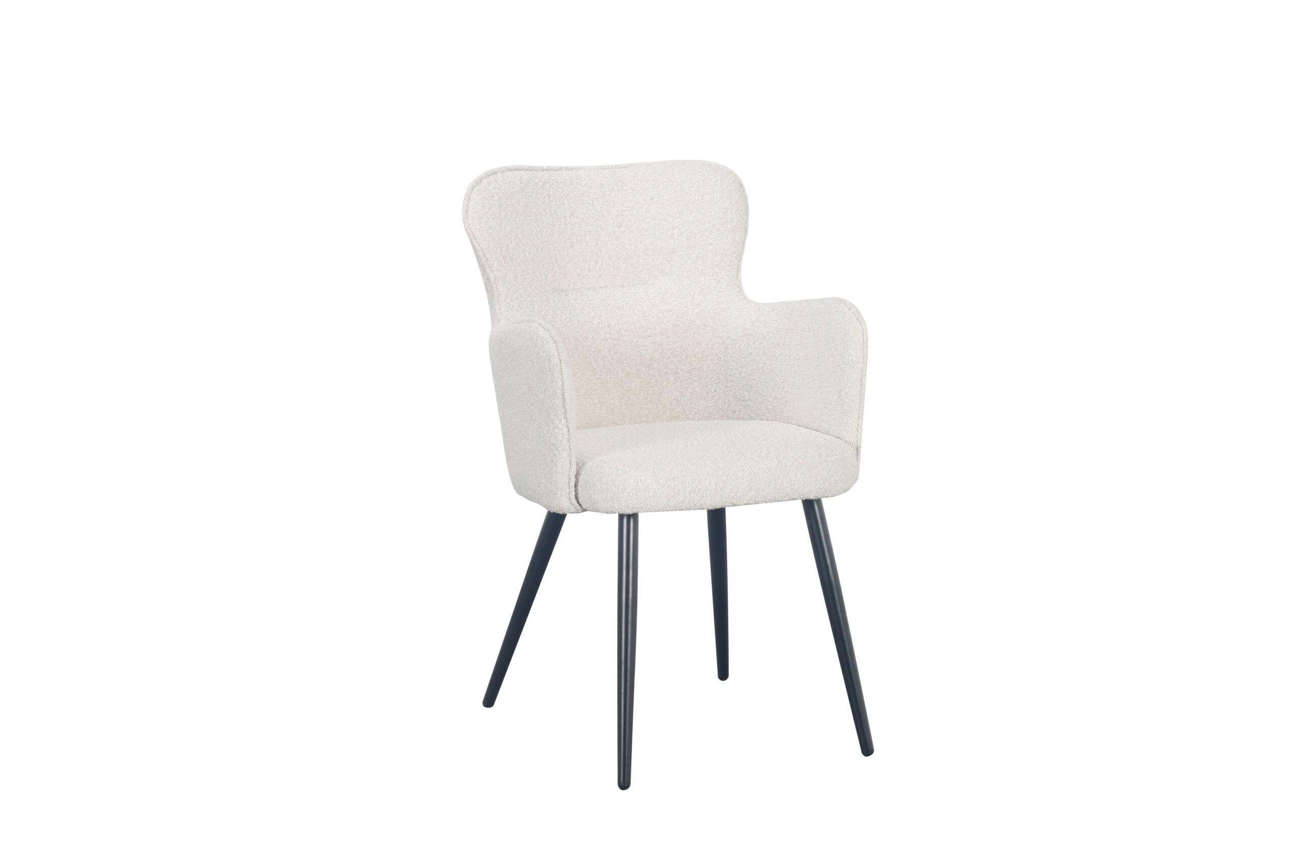 Eetkamerstoel Wing Chair White Pearl Bouclé (set van 2) | Pole to Pole - Afbeelding 5