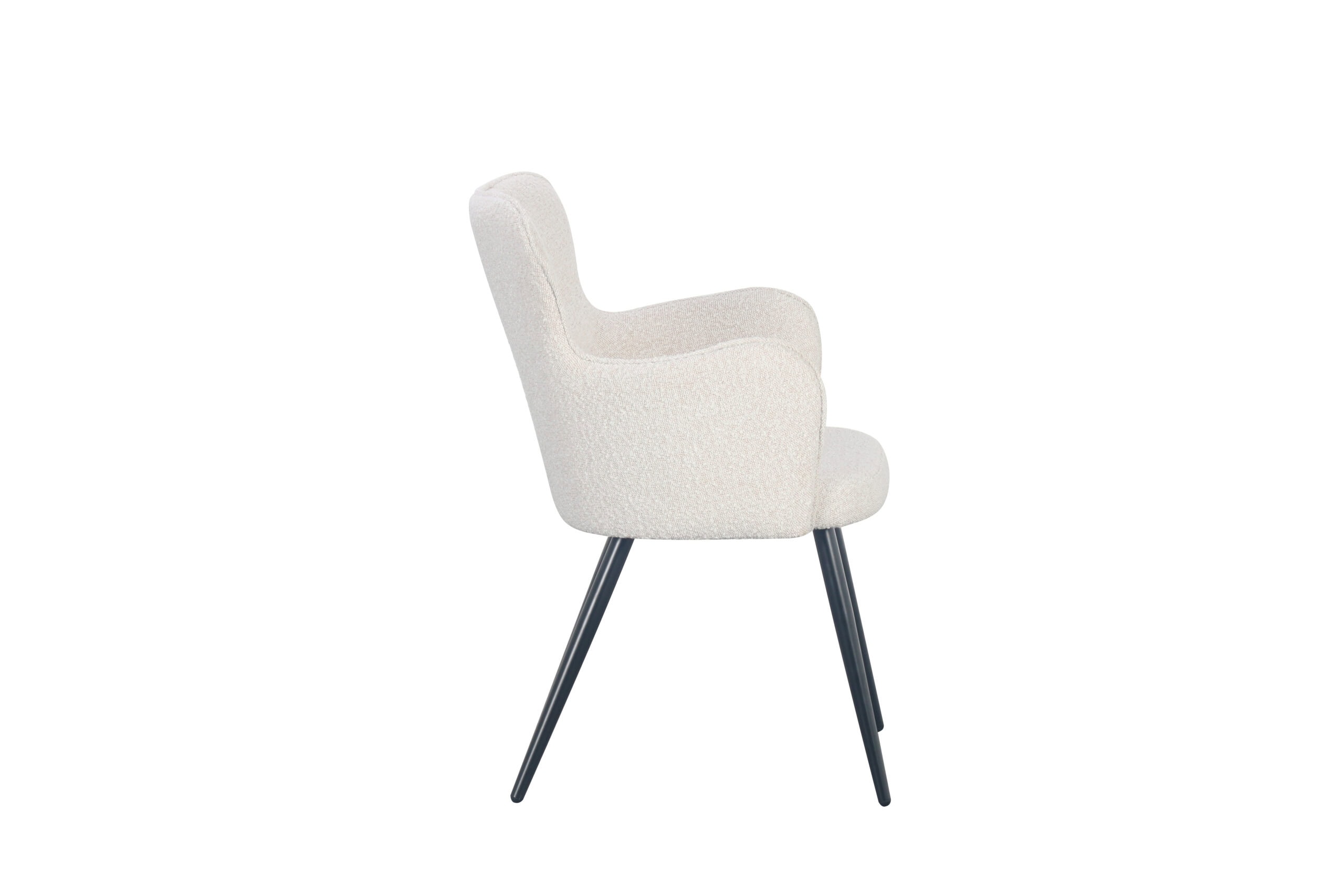 Eetkamerstoel Wing Chair White Pearl Bouclé (set van 2) | Pole to Pole - Afbeelding 6